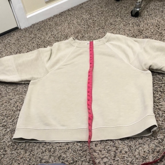 Madewell MWL Oversized Raglan Sweatshirt Size Small Beige - Picture 9 of 10